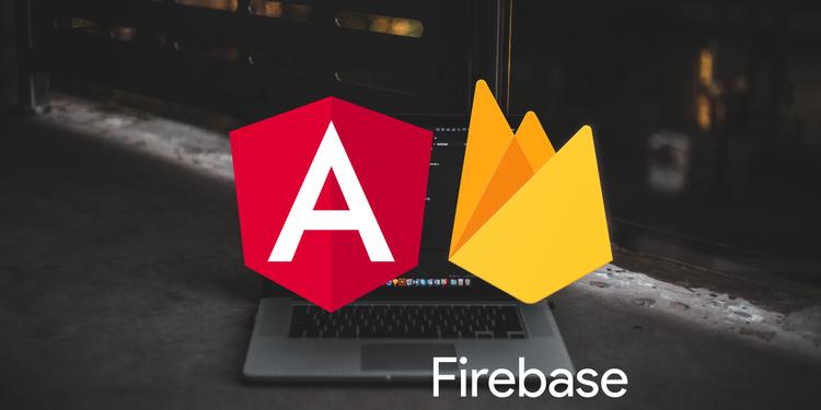 Picture of Laptop with Angular and Firebase logo on top